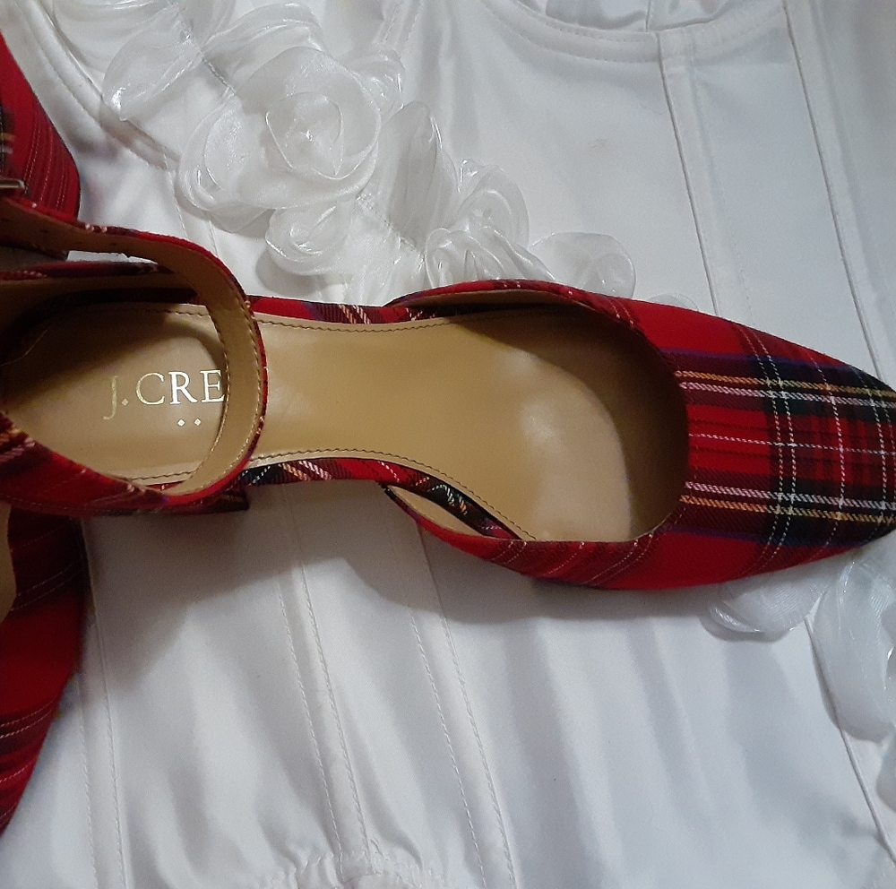 J.Crew Tartan Plaid Strappy Women's Heels Shoes Pumps - Picture 10 of 12